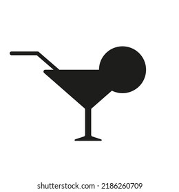 Cocktail Silhouette Symbol, Vektorschnitt Silhouette für soziale Medien.