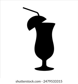 Cocktail silhouette isolated on white background. Cocktail icon vector illustration design.