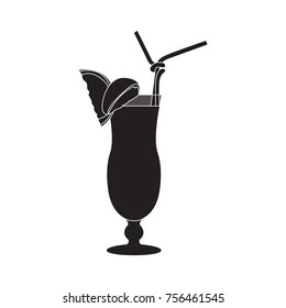 Cocktail silhouette isolated on a white background, Vector illustration