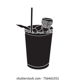 Cocktail silhouette isolated on a white background, Vector illustration