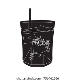 Cocktail silhouette isolated on a white background, Vector illustration