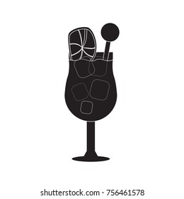 Cocktail silhouette isolated on a white background, Vector illustration