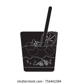 Cocktail silhouette isolated on a white background, Vector illustration