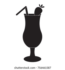 Cocktail silhouette isolated on a white background, Vector illustration