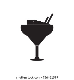 Cocktail silhouette isolated on a white background, Vector illustration