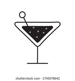 Cocktail silhouette style icon design, Alcohol drink bar beverage liquid menu surprise restaurant and celebration theme Vector illustration