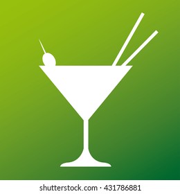 Cocktail silhouette vector icon