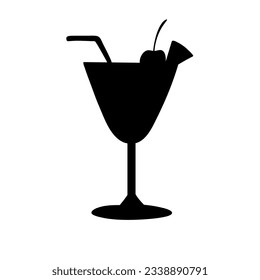 Cocktail silhouettes for menus, websites, invitations, banners. Vector illustration