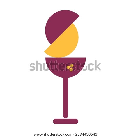 Cocktail simple Art Deco style logo