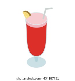 Cocktail Singapore sling icon, isometric 3d style