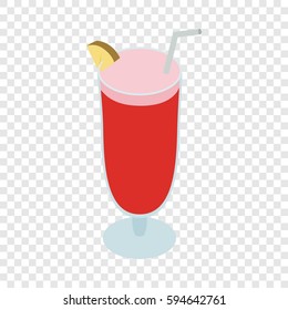 Cocktail Singapore sling isometric icon 3d on a transparent background vector illustration