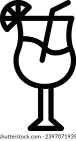 Cocktail single vector line icon