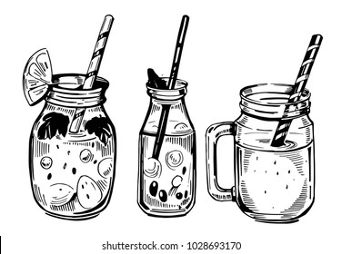 Cocktail sketch. Hand drawn illustration converted to vector