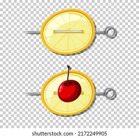 Cocktail skewer or cocktail stick isolated illustration