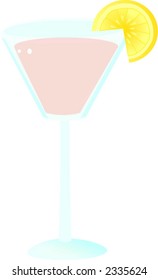 Cocktail with a slice of lemon