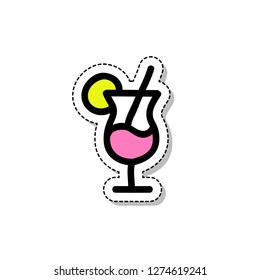 cocktail sticker doodle icon