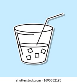 Cocktail sticker icon. Simple thin line, outline vector of party icons for ui and ux, website or mobile application