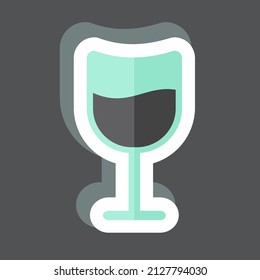 Cocktail Sticker in trendy isolated on black background