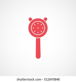 Cocktail Strainer Red Flat Icon On White Background