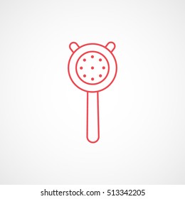 Cocktail Strainer Red Line Icon On White Background