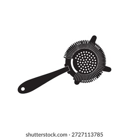 Cocktail strainer silhouette vector art