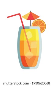 Cocktail mit Strohgetränk-Symbol