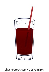 Cocktail mit Strohsymbol einzeln