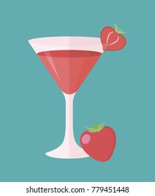 Cocktail with strawberries