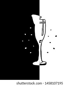 Cocktail summer for bar menu. Vector drink flyer for restaurant and cafe. Design poster with vintage black and white hand-drawn illustrations. Party desing for postcard,invitation,card,banner,vacation