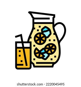 vector de icono de color de verano de cóctel. señal de verano de cóctel. ilustración de símbolo aislado