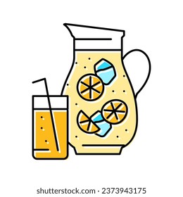 vector de icono de color de verano de cóctel. señal de verano de cóctel. ilustración de símbolo aislado