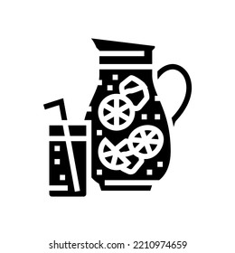 cocktail summer glyph icon vector. cocktail summer sign. isolated symbol illustration