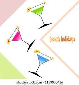 cocktail summer holiday vector background