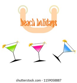 cocktail summer holiday vector background