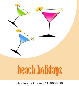 cocktail summer holiday vector background