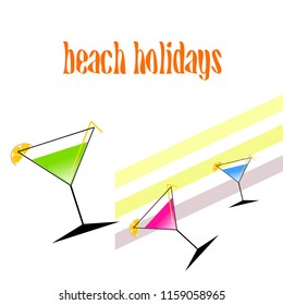 cocktail summer holiday vector background
