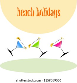 cocktail summer holiday vector background