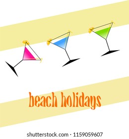 cocktail summer holiday vector background