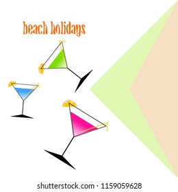 cocktail summer holiday vector background