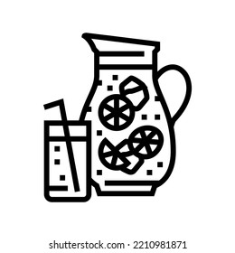 cocktail summer line icon vector. cocktail summer sign. isolated contour symbol black illustration