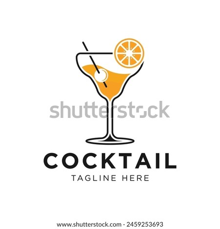 cocktail summer party menu background logo design