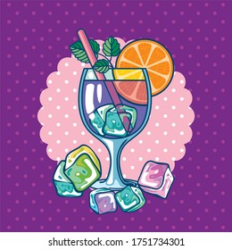 Cocktail. Sommerfrisches Getränk mit Eis.