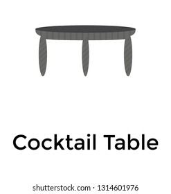 Cocktail table flat icon design, round table 