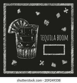 cocktail tequila boom blackboard menyu.kafe. bar. restaurant