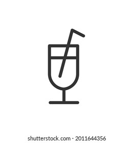 Cocktail thin line icon. Symbol in trendy outline style. Premium design for web and apps. Perfect for UI. 