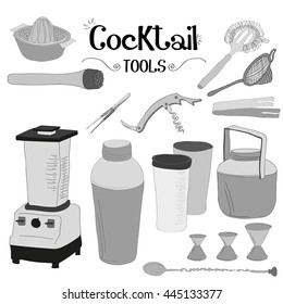 Cocktail tools board for restaurants and bar business vector illustration