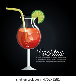 cocktail tropical poster bar icon vector illustration design
