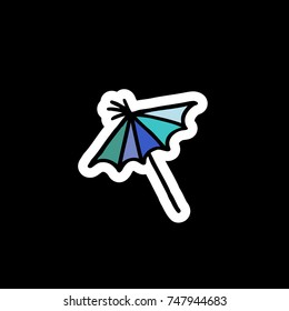 cocktail umbrella doodle icon