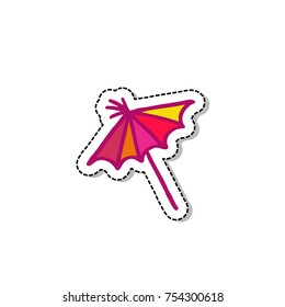 cocktail umbrella doodle icon