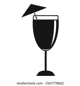 Cocktail umbrella icon. Simple illustration of cocktail umbrella vector icon for web design isolated on white background